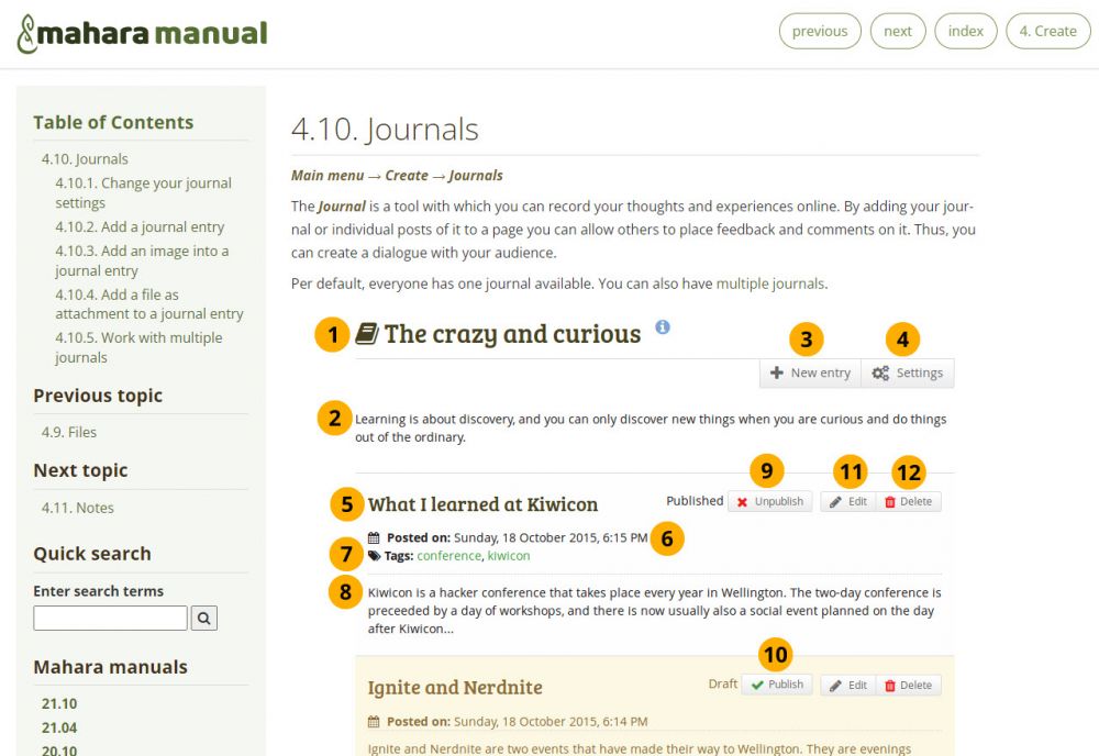 Mahara manual